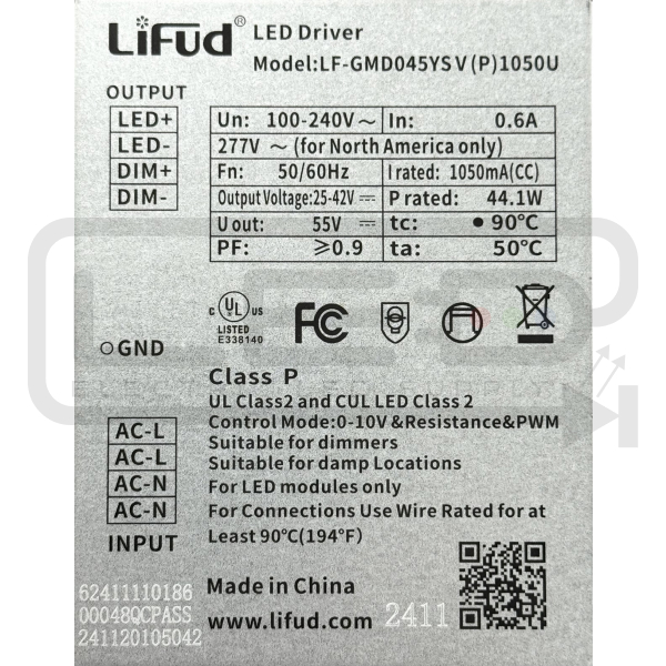 LFGMD045YSV-1050U LUFID 45W LED Replacement Power Driver